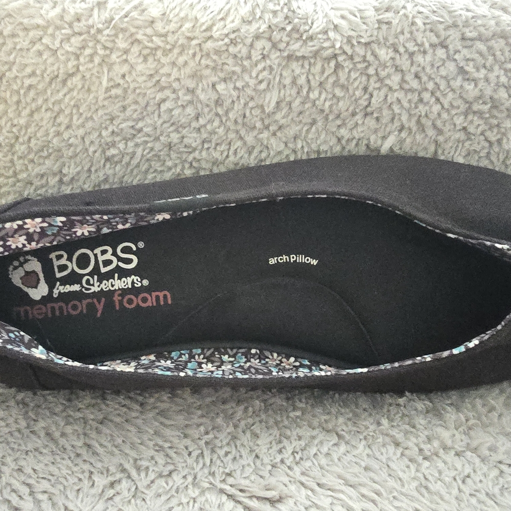 Skechers Black Flats with Memory Foam Comfort